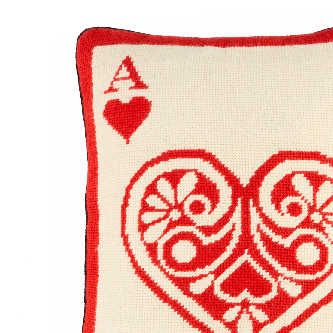 Ace Of Hearts Needlepoint Cushion - Image 4