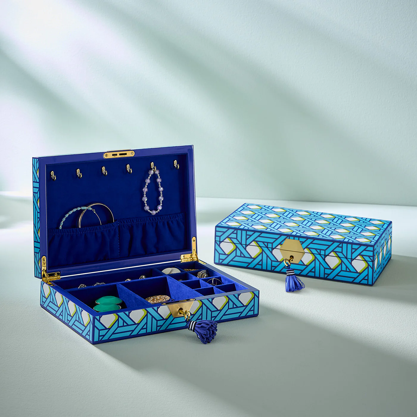 Basketweave Lacquer Jewelry Box - Image 2