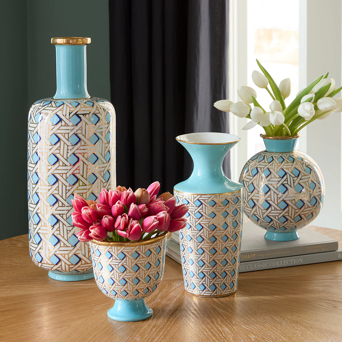 Basketweave Tall Bottle Vase - Image 2