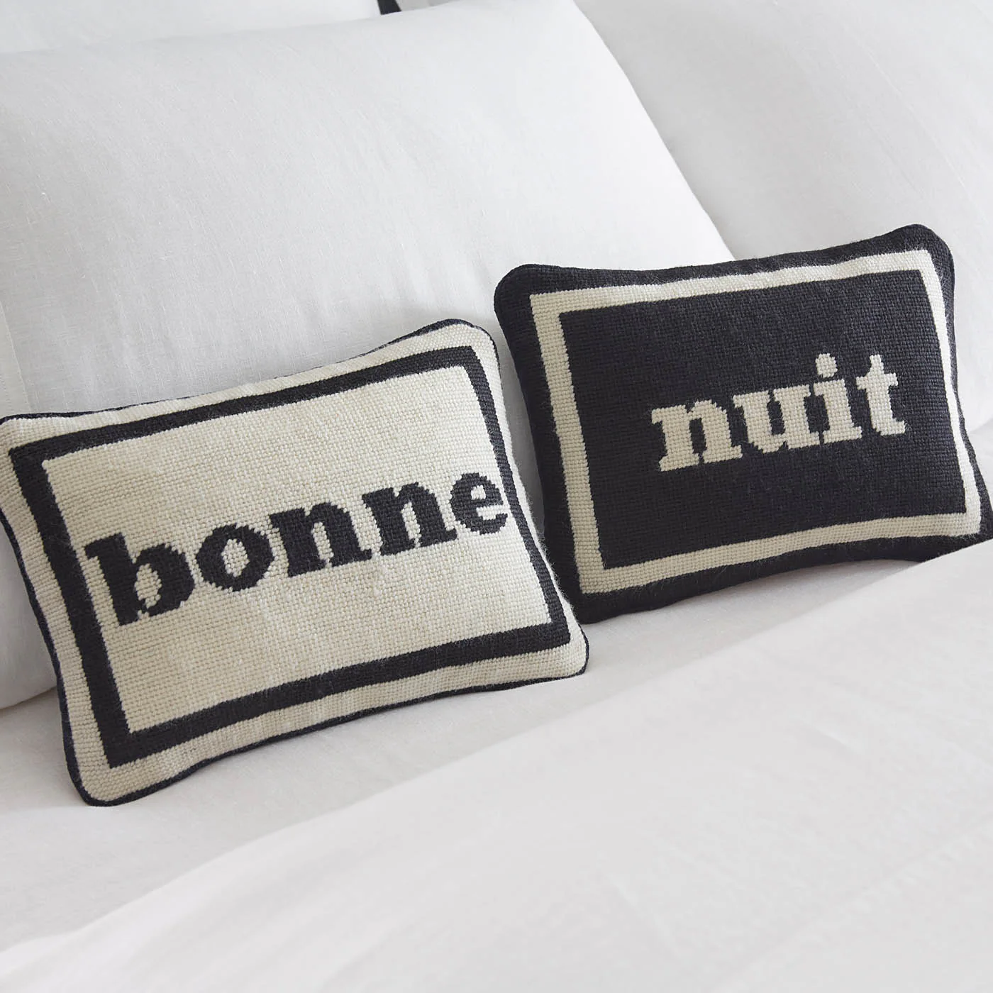 Bonne Nuit Needlepoint Cushion Set - Image 2