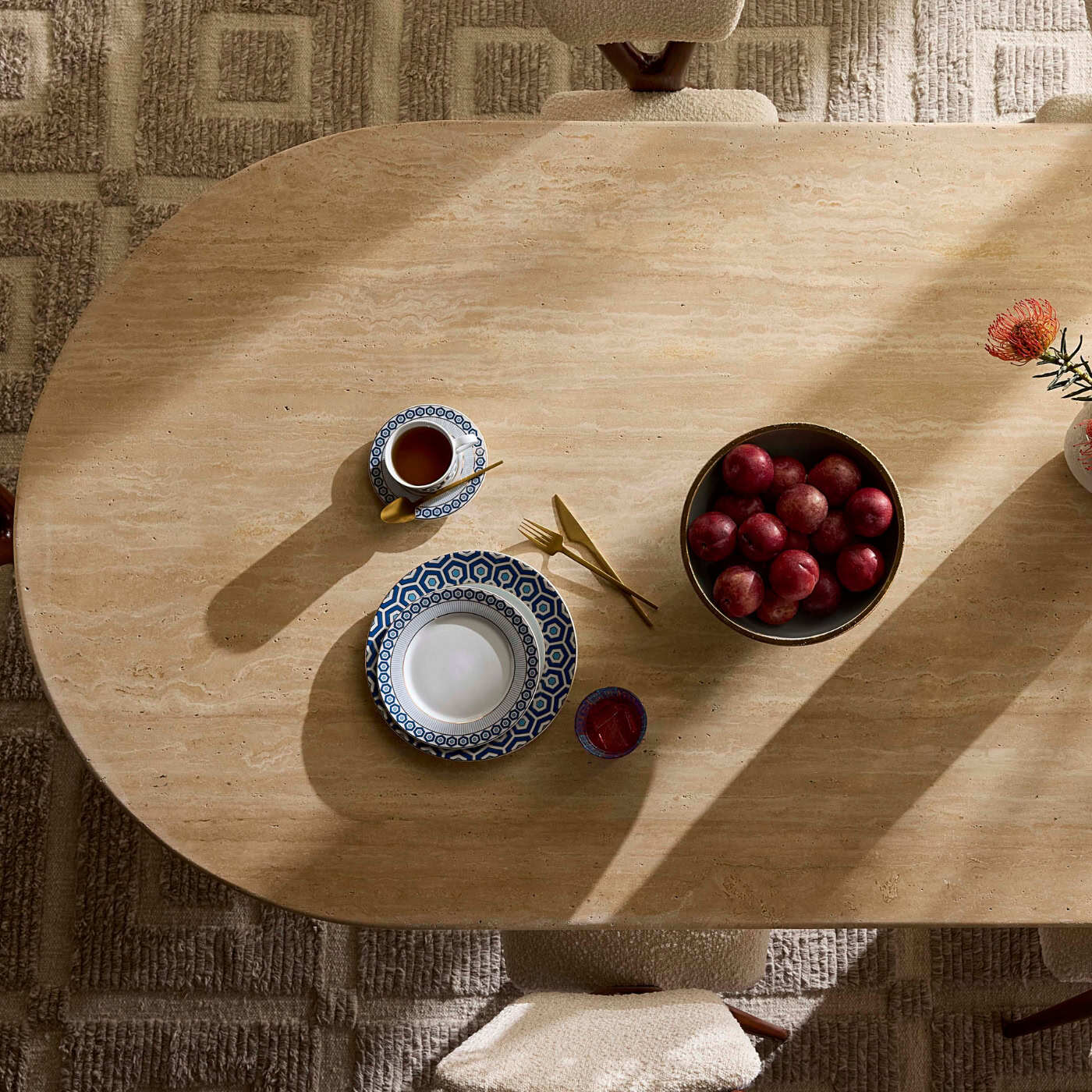 Travertine Capsule Dining Table - Image 3