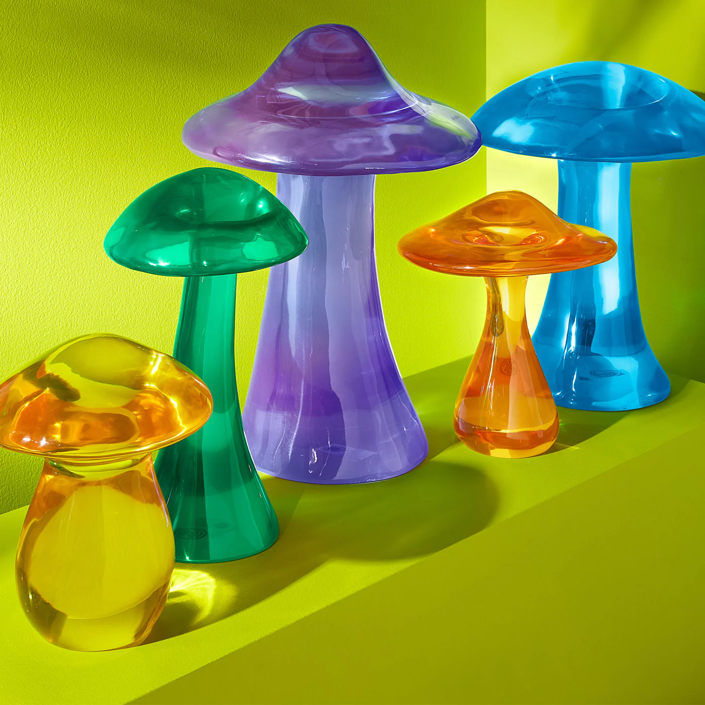 Green Acrylic Mushroom Objet - Image 7