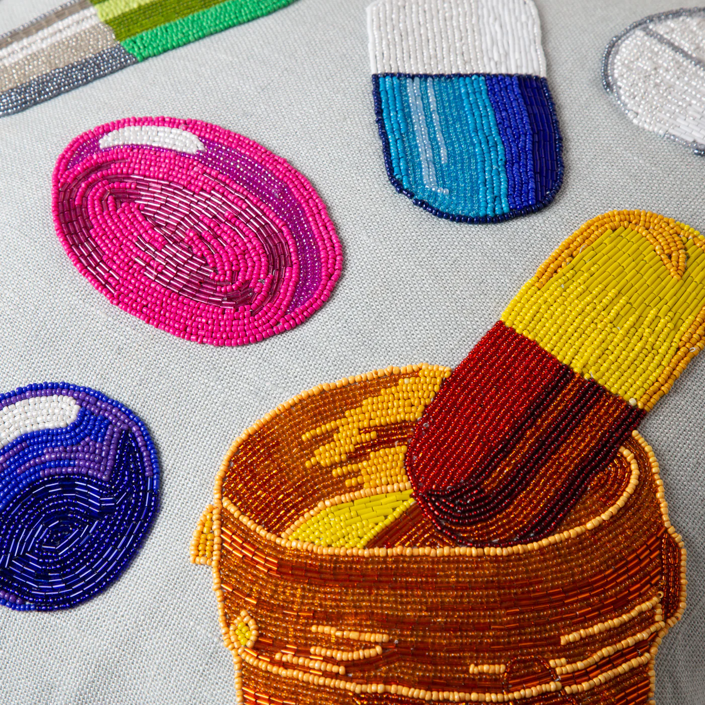 Happy Pills Beaded Cushion - Image 4