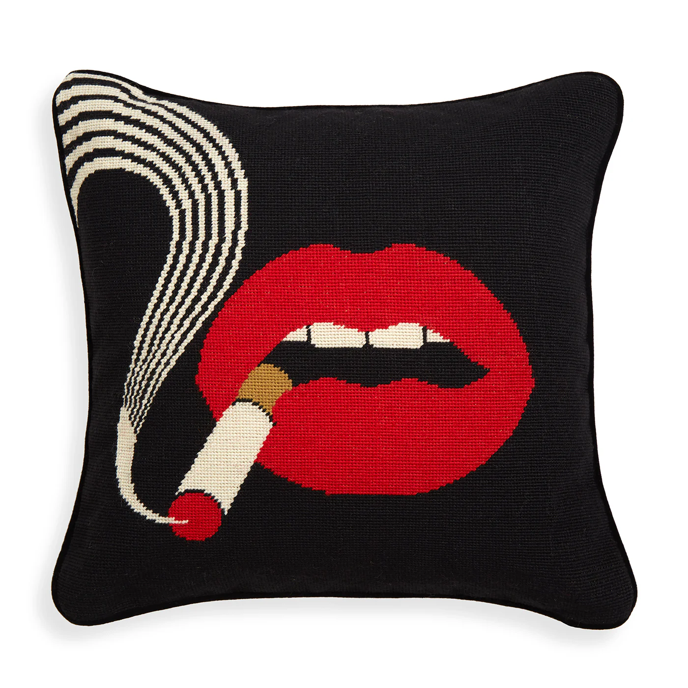 Lips Smolder Needlepoint Cushion