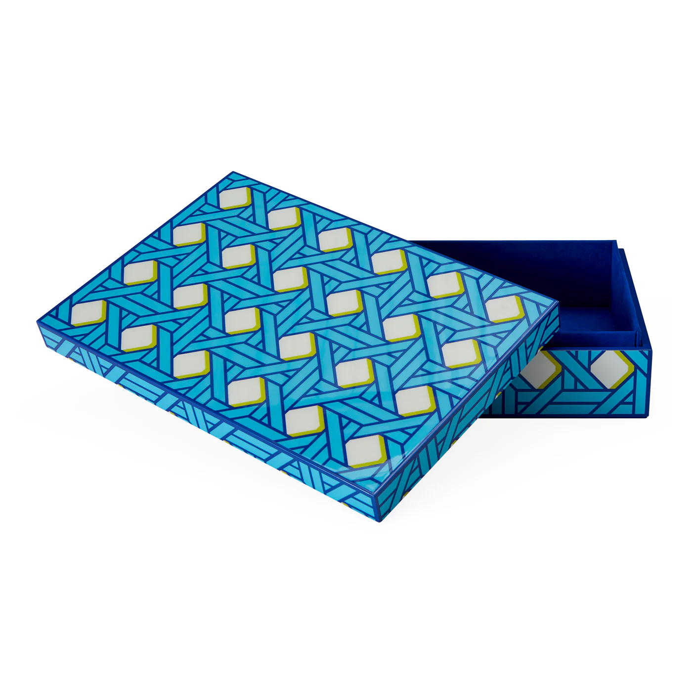 Large Basketweave Lacquer Box - Image 5
