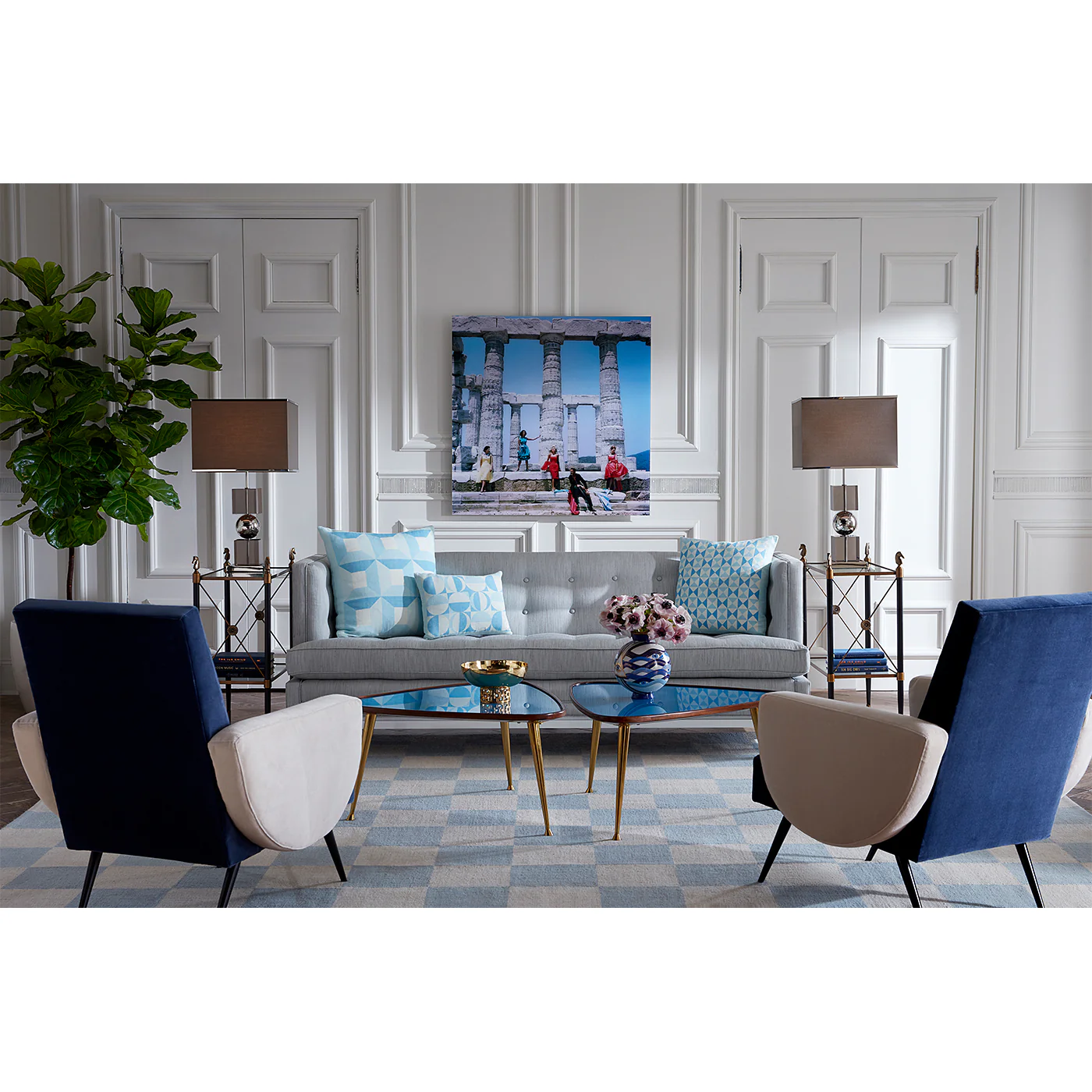 Checkerboard Large Scale Flatweave Rug - Image 11