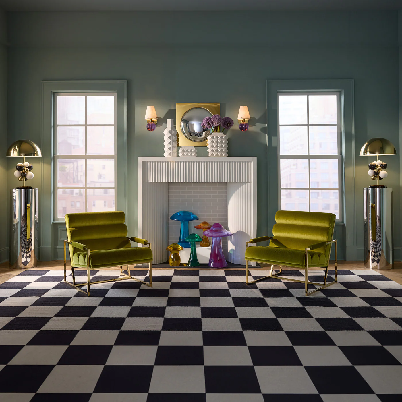 Checkerboard Large Scale Flatweave Rug - Image 12