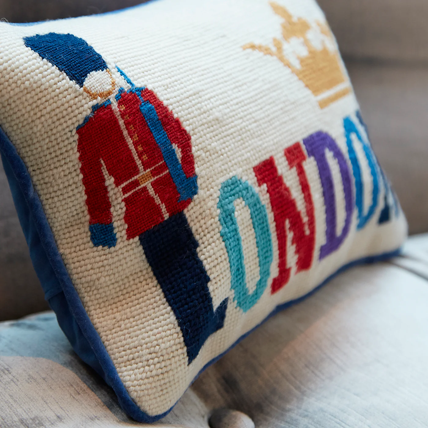 London Needlepoint Throw Cushion - Image 2