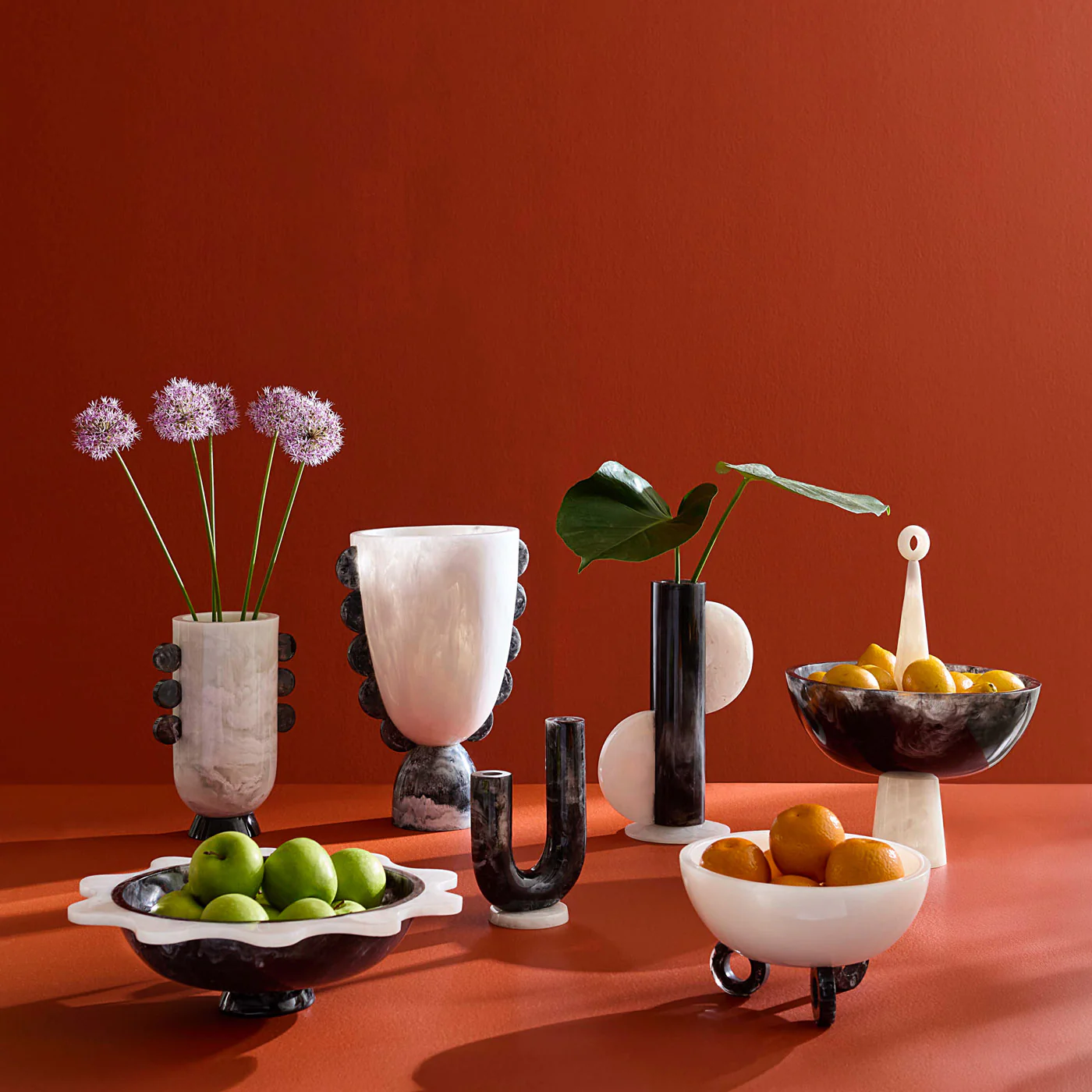 Como Black & White Cylinder Vase - Image 2