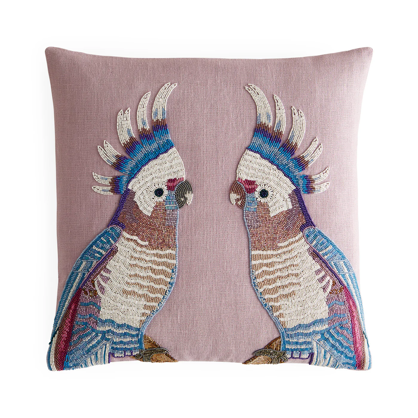 Parrots Beaded Cushion