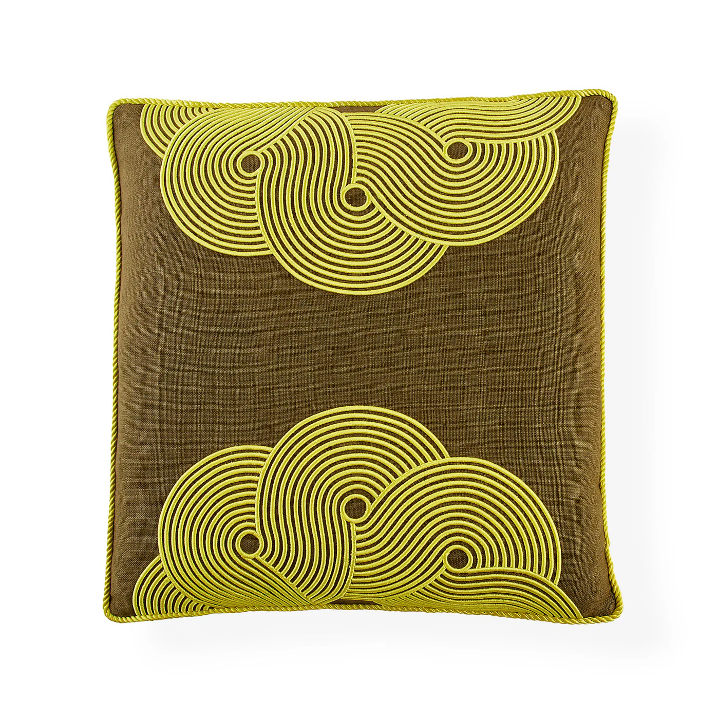 Pompidou Avocado Half Circles Cushion