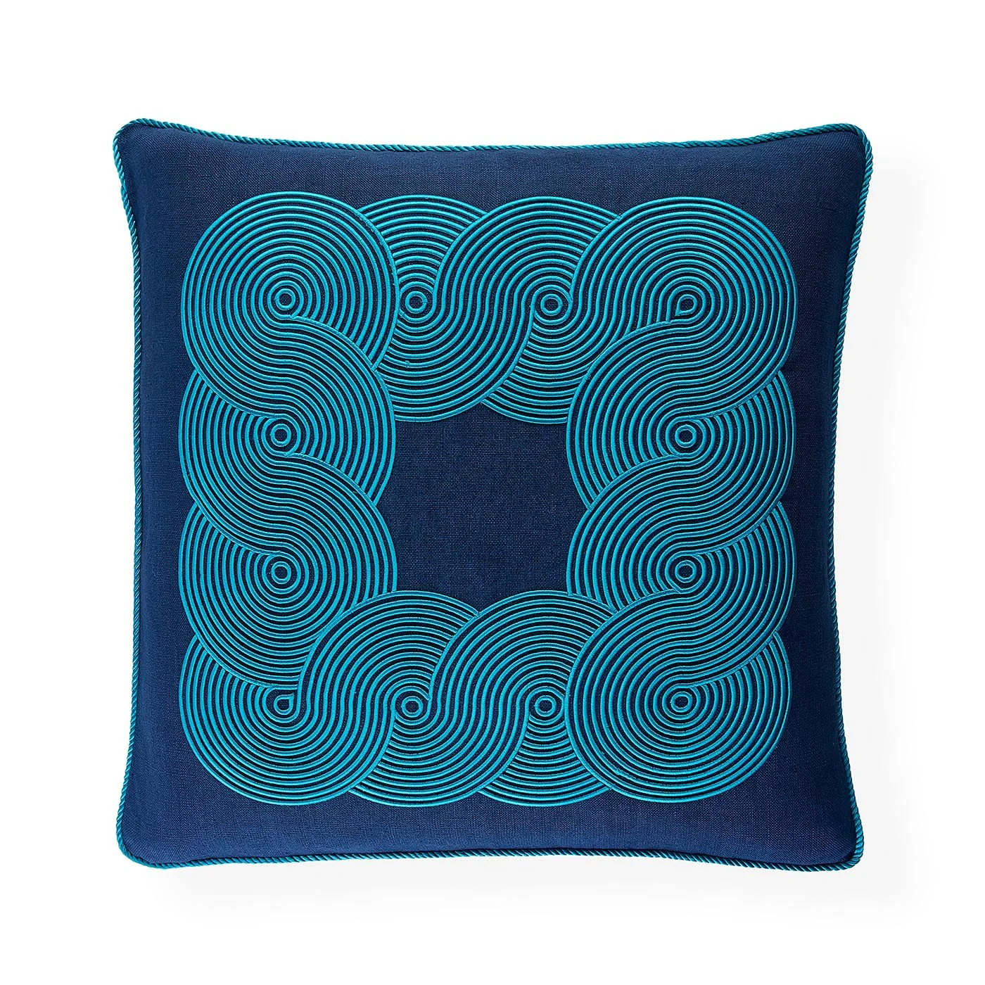 Pompidou Blue Border Cushion