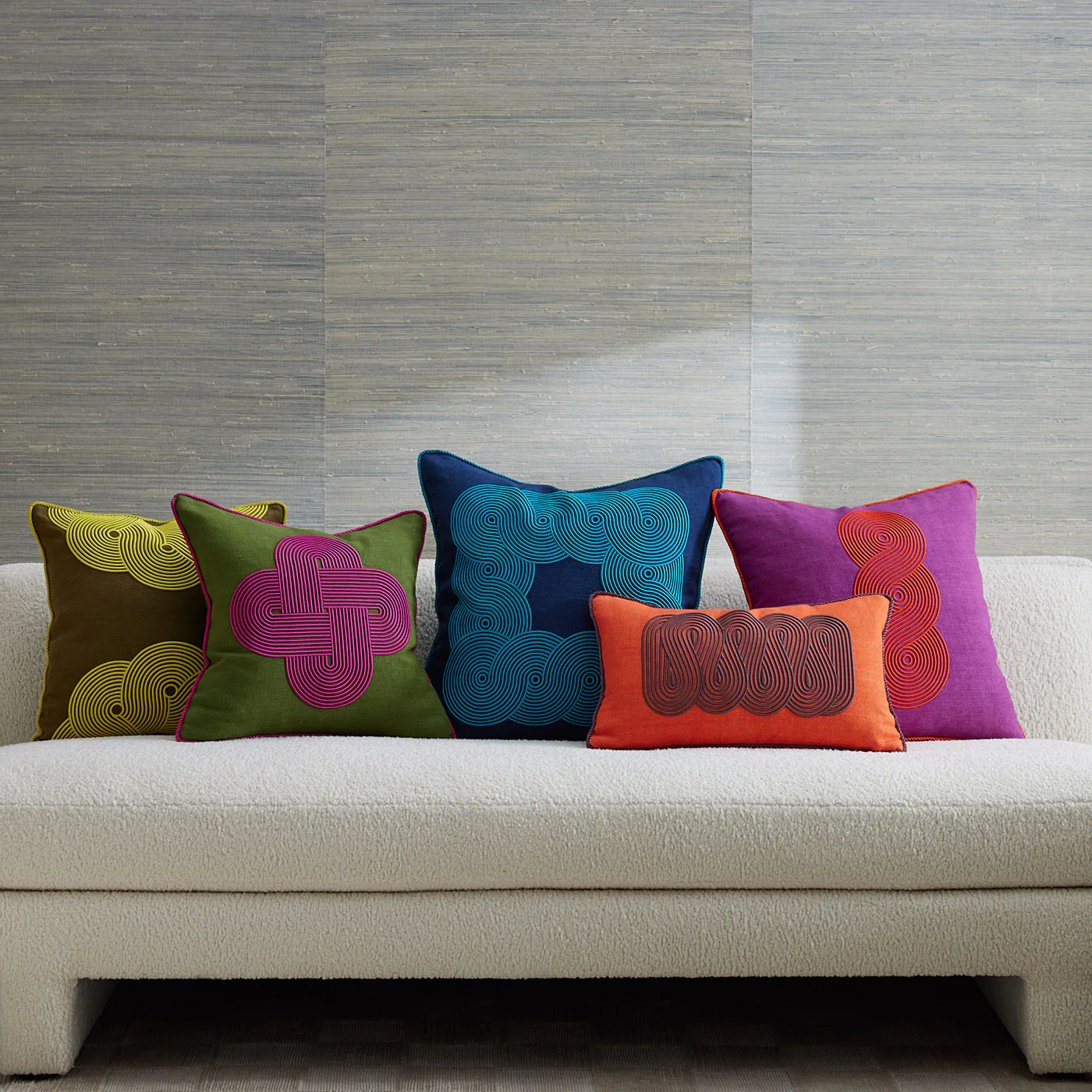 Pompidou Fuchsia Loops Cushion - Image 2