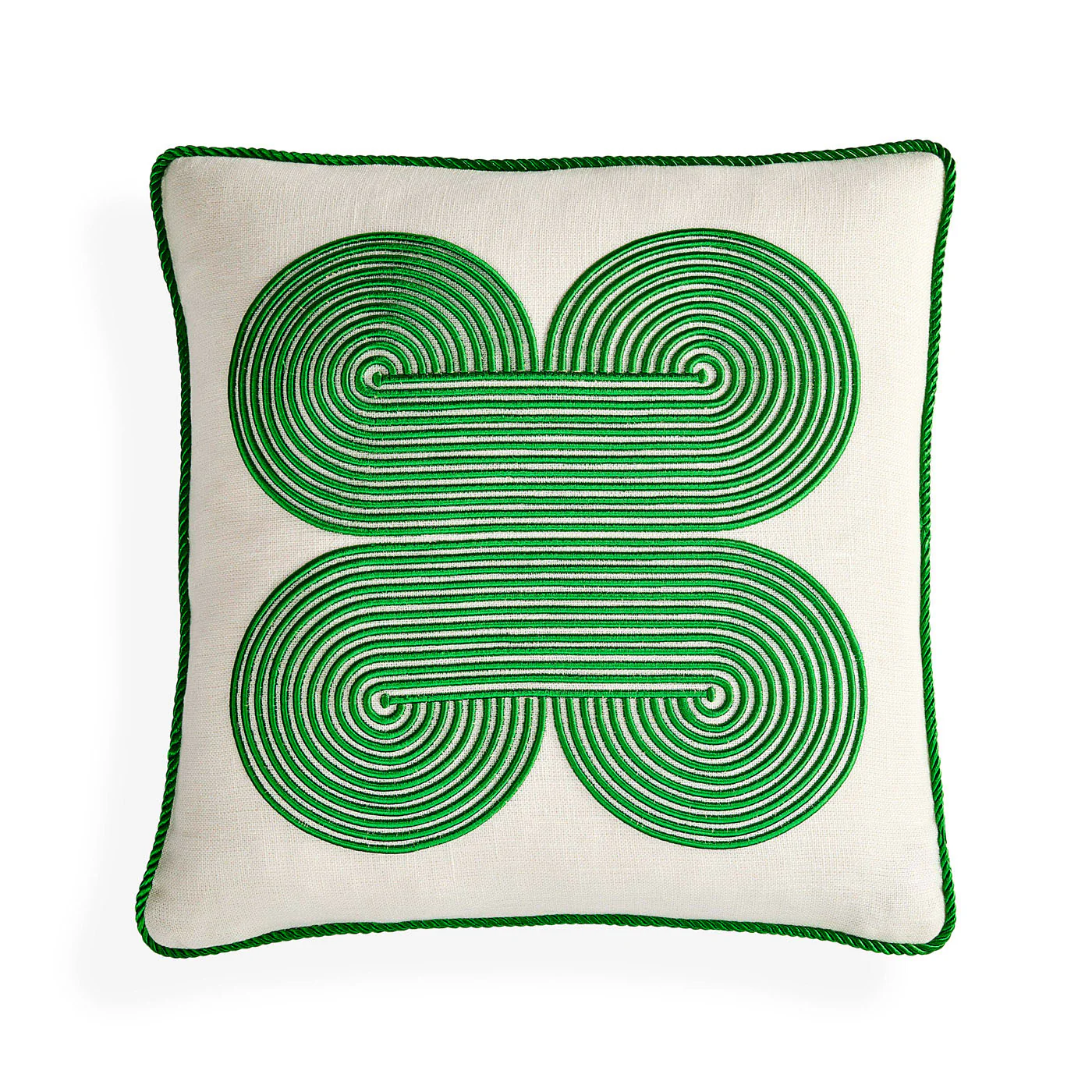 Pompidou Green Quatrefoil Cushion