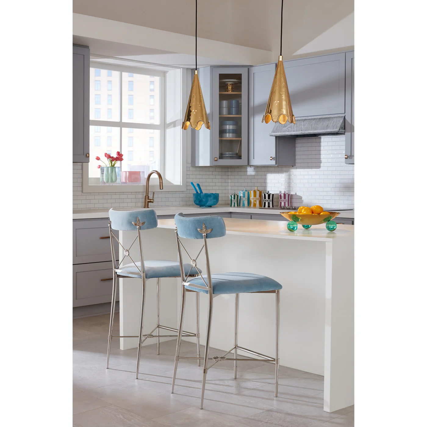Rider Counter Stool in Rialto Sky Velvet - Image 2