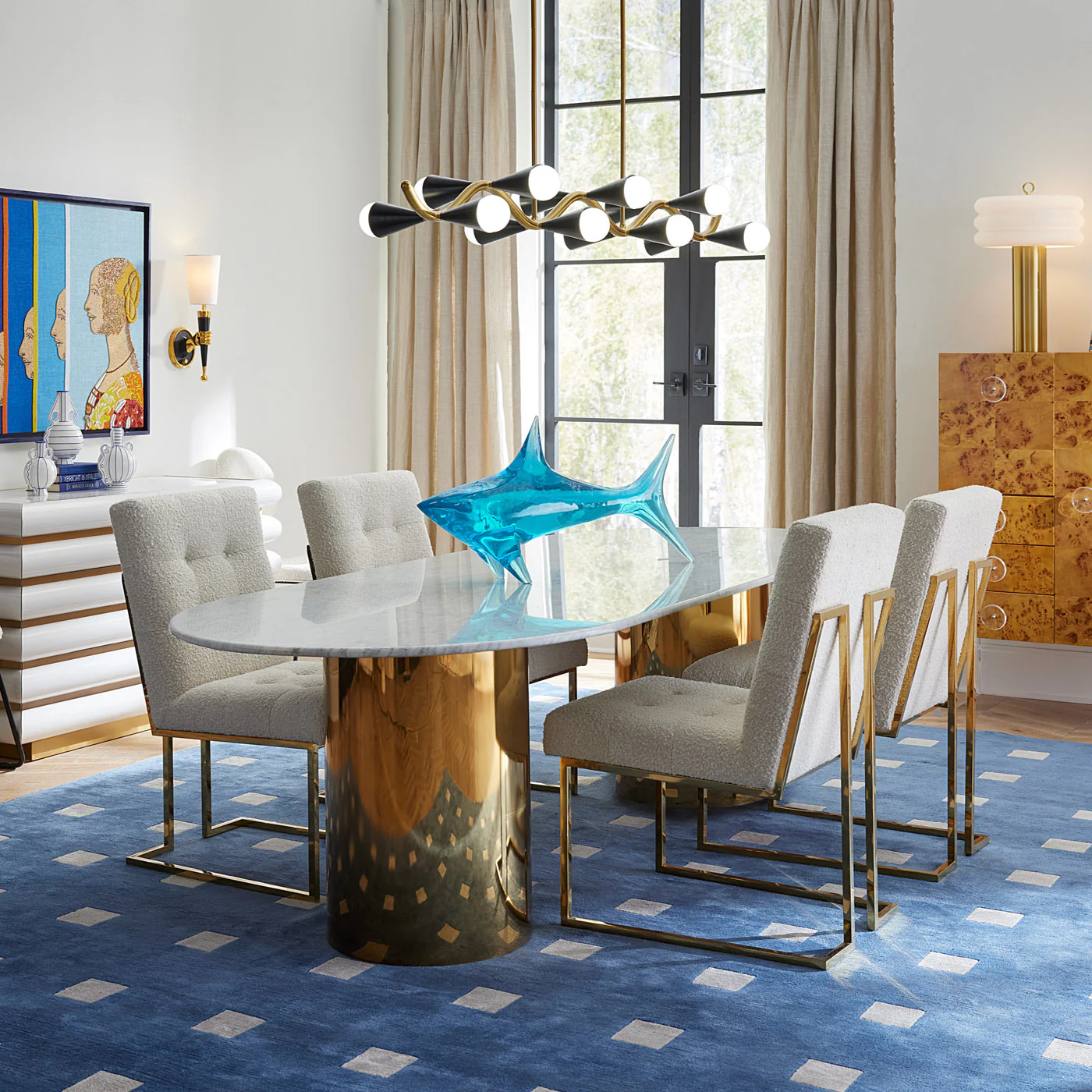 Small Squares Hand-Knotted Rug - Image 8