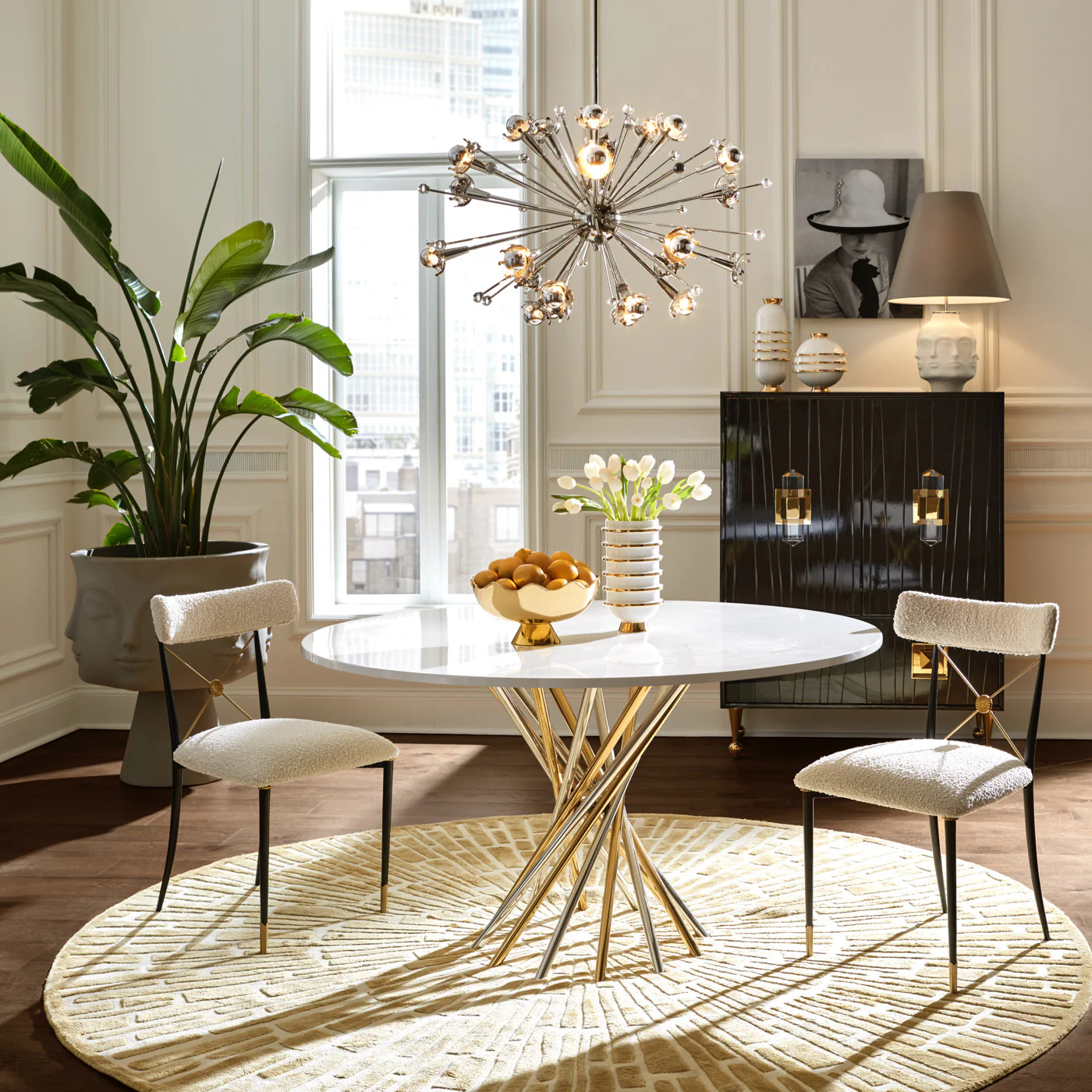 Sunburst Hand-Knotted Round Rug - Image 2
