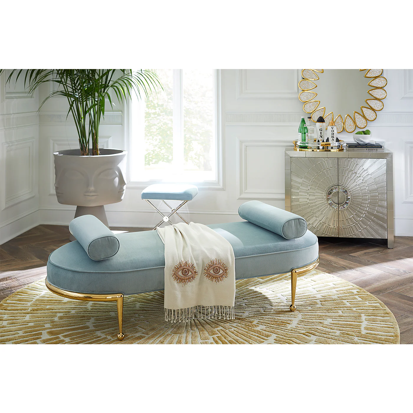 Sunburst Hand-Knotted Round Rug - Image 3