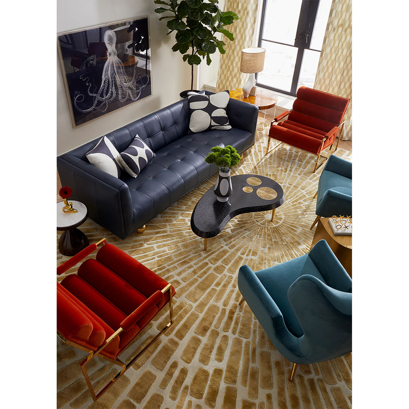 Sunburst Hand-Knotted Rug - Image 5