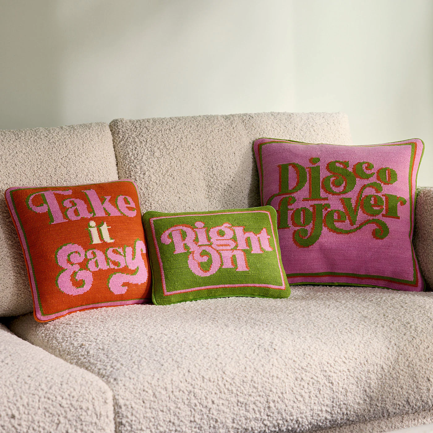 Take It Easy Needlepoint Cushion - Image 2