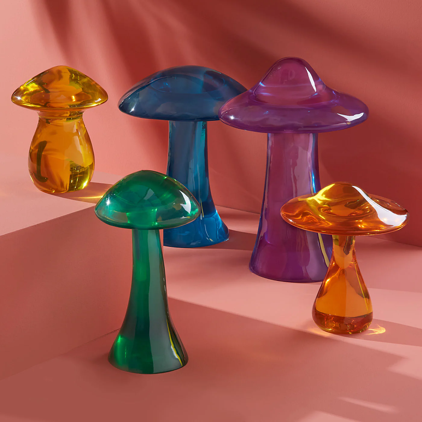 Turquoise Acrylic Mushroom Objet - Image 8