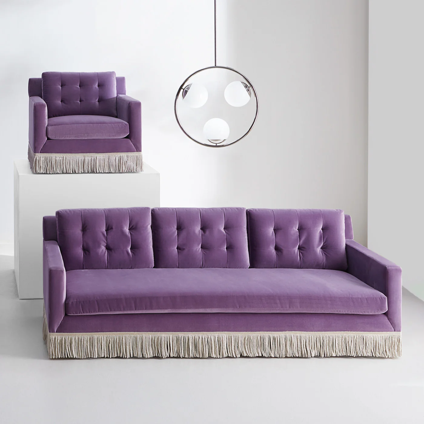 Wright Sofa with Bullion Fringe - Image 3
