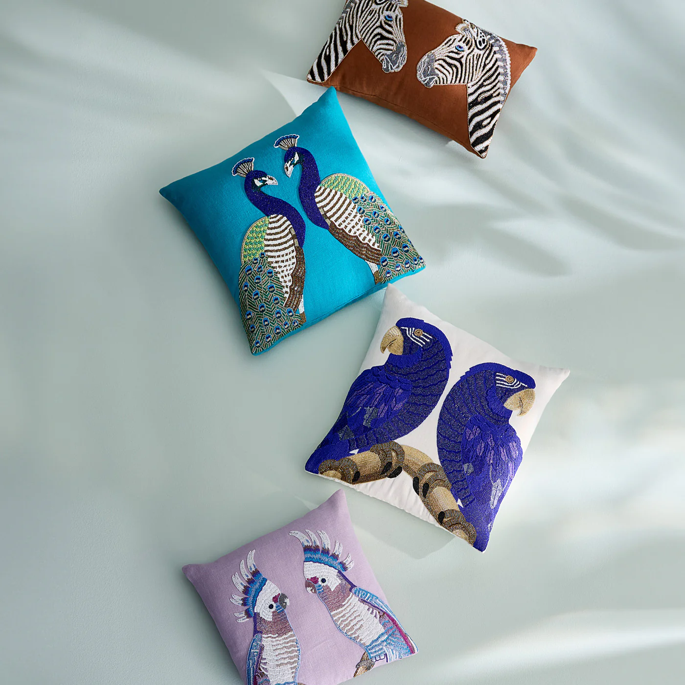 Zebra Beaded Cushion - Image 3