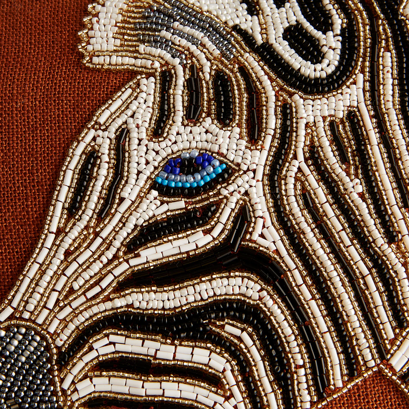 Zebra Beaded Cushion - Image 6